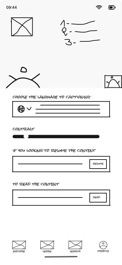 Learn — language, contrast, resume content, read content